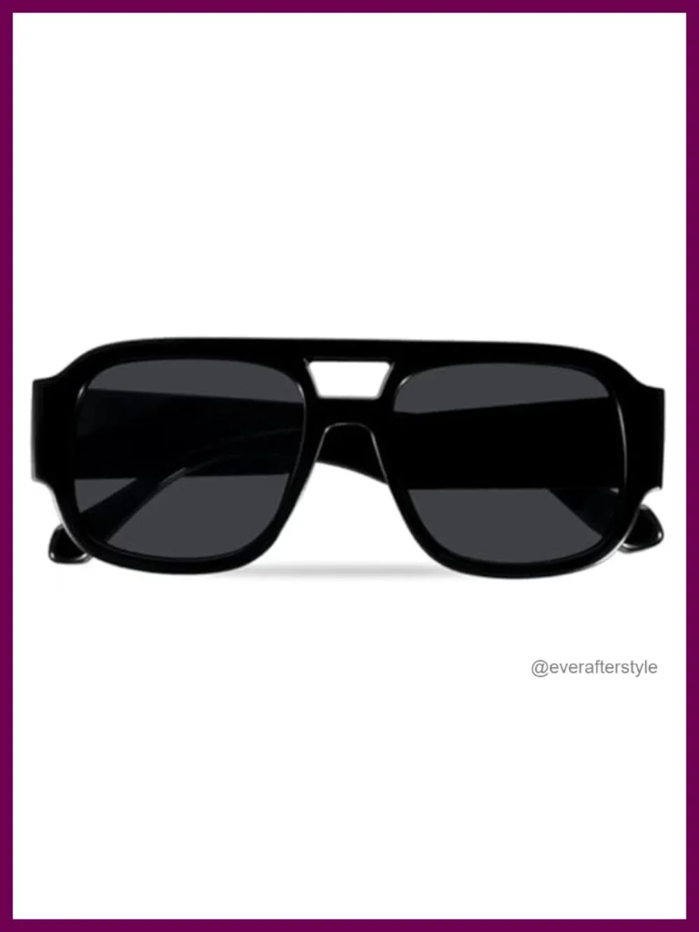 Oversized Square Aviator Sunglasses Retro 70s Chunky Frame UV Protection Unisex